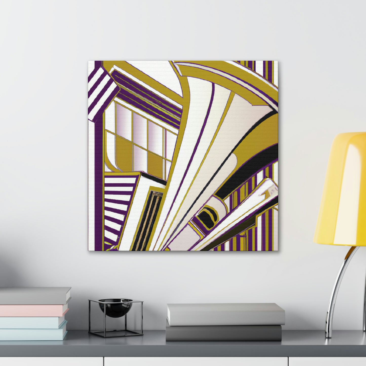 "Rising Deco Trumpet" - Canvas