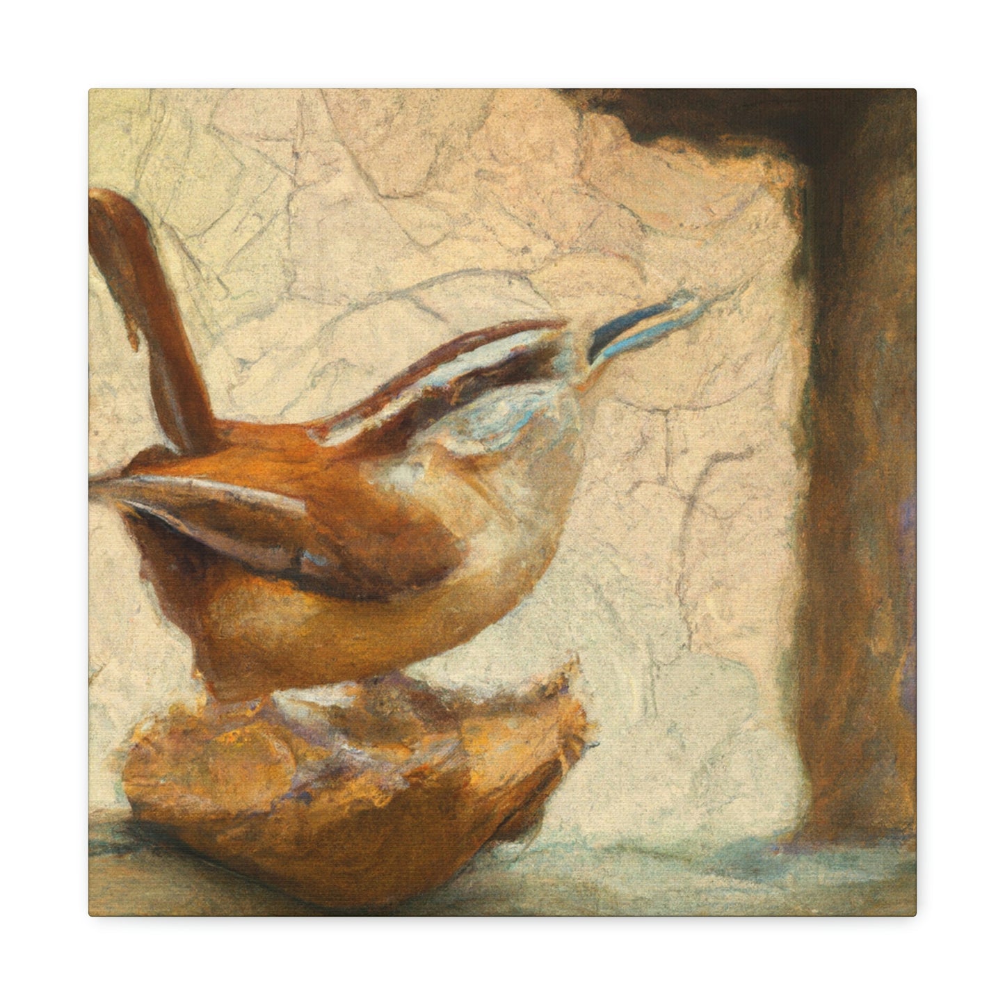 Singing Wren in Expressionism - Canvas