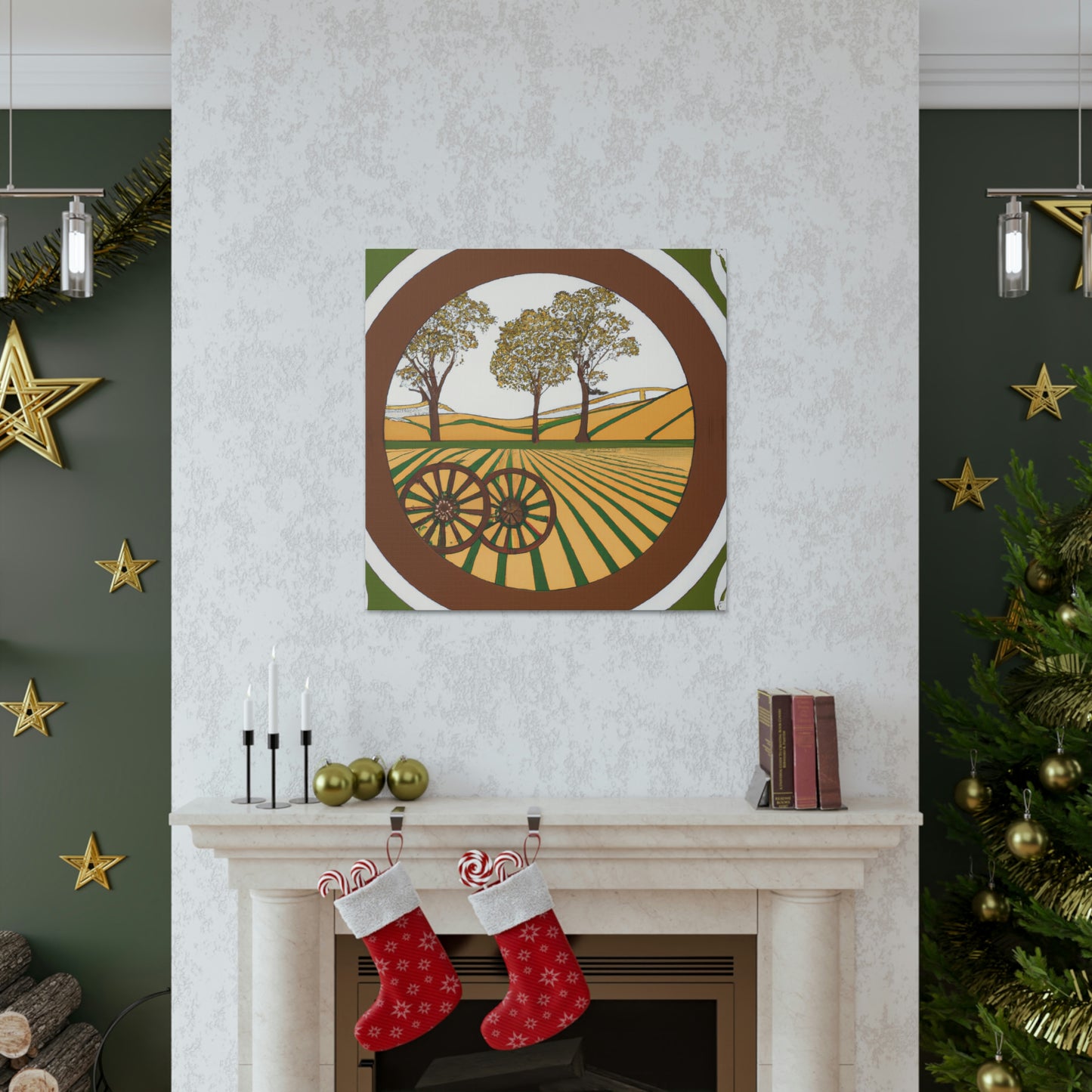 "Wagon Wheel: Deco Shine" - Canvas