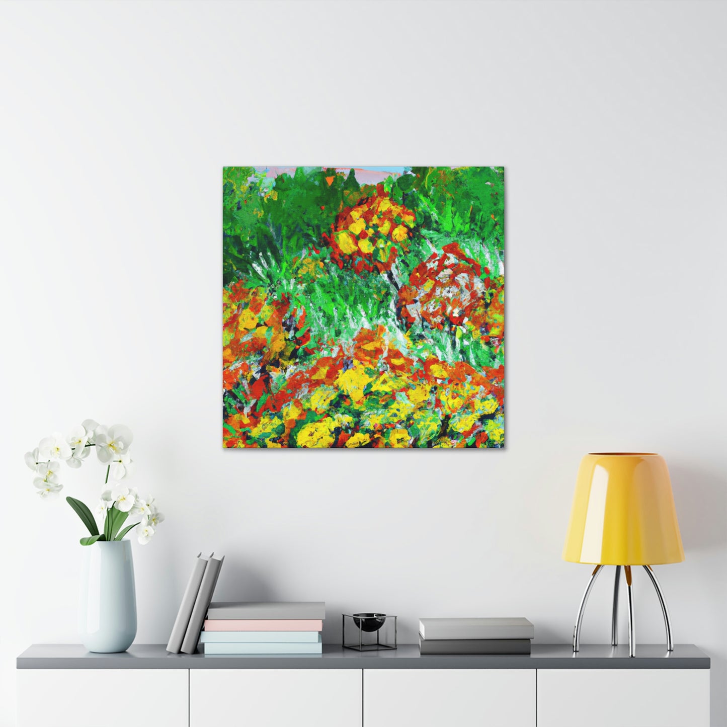 Marigold Fields Ablaze - Canvas