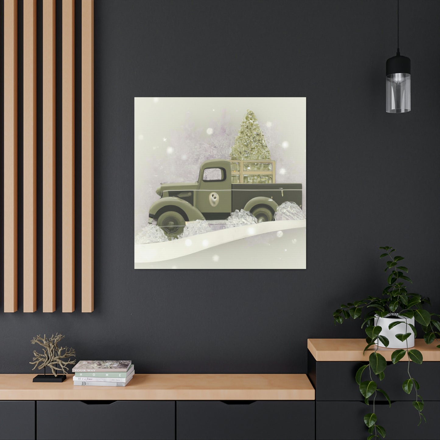 "Christmas Wishes Delivery Truck" - Canvas