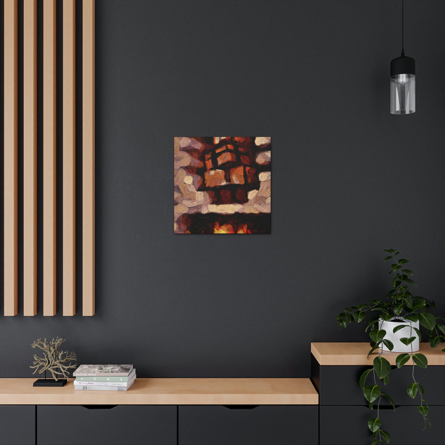 Fiery Hearth Embers - Canvas