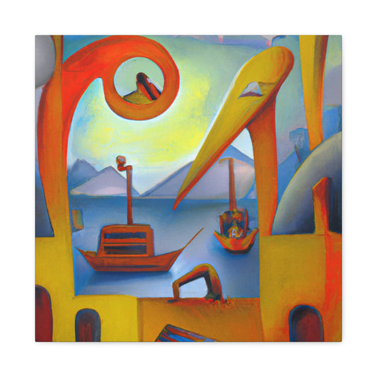 "Harbor Scene Uncanny Realm" - Canvas