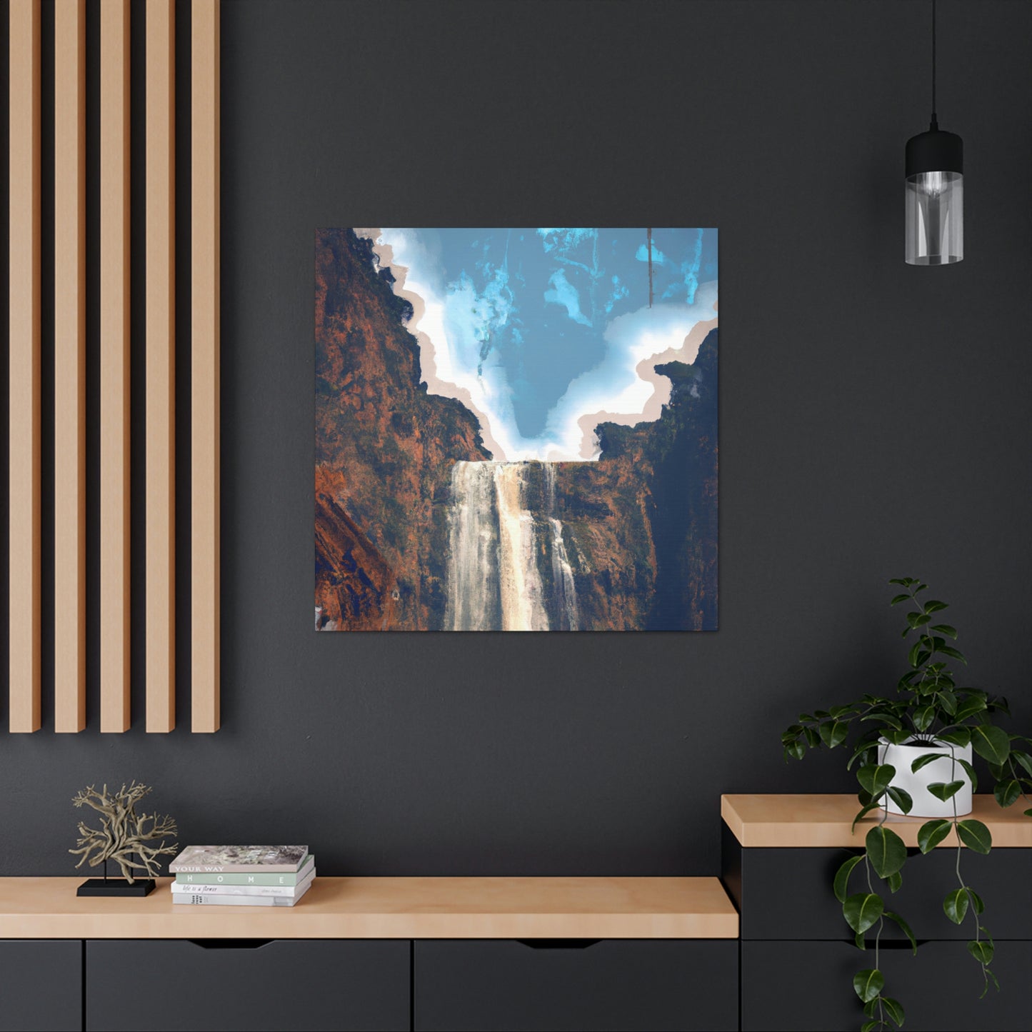 "The Mighty Waterfall Scene" - Canvas