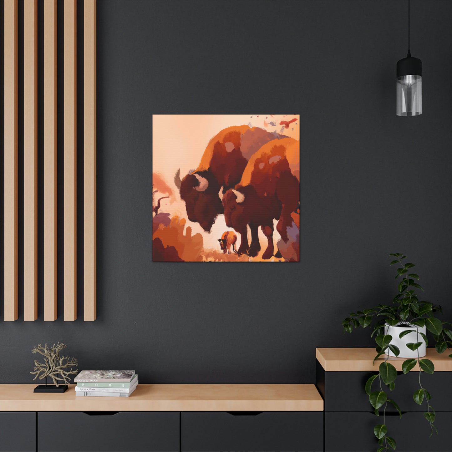 "Bison in Art Deco" - Canvas