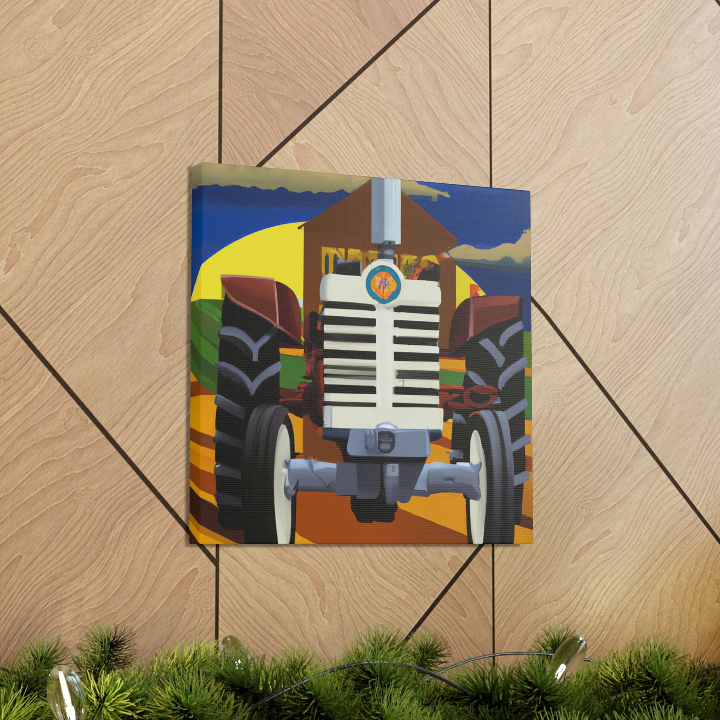 Tractor in Art Deco - Canvas