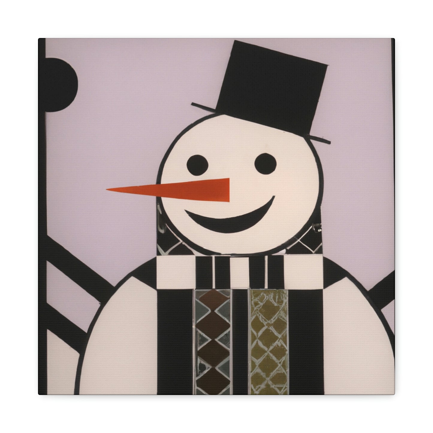 "Frosty Art Deco Snowman" - Canvas