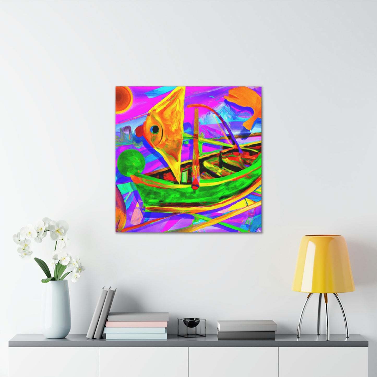 Fishing Boat Adrift. - Canvas