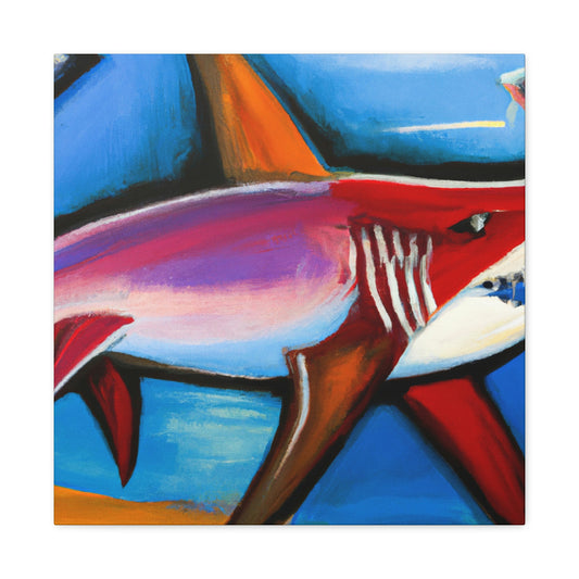 "Fearsome Shark Swimming" - Canvas