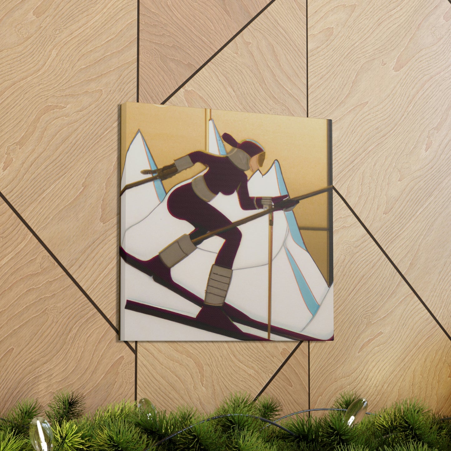 Gleaming Ski Slalom - Canvas