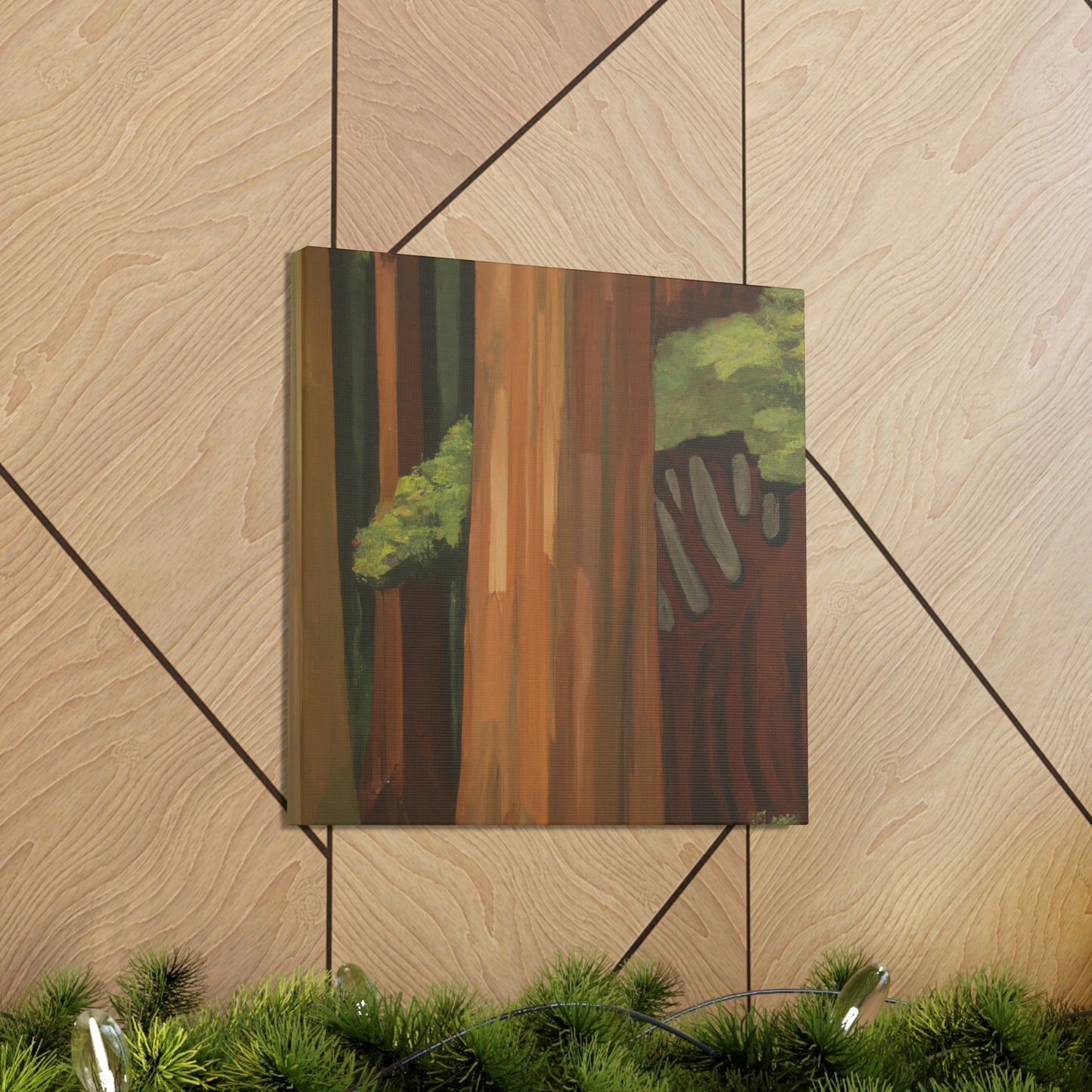 "Redwood Tree in Deco" - Canvas