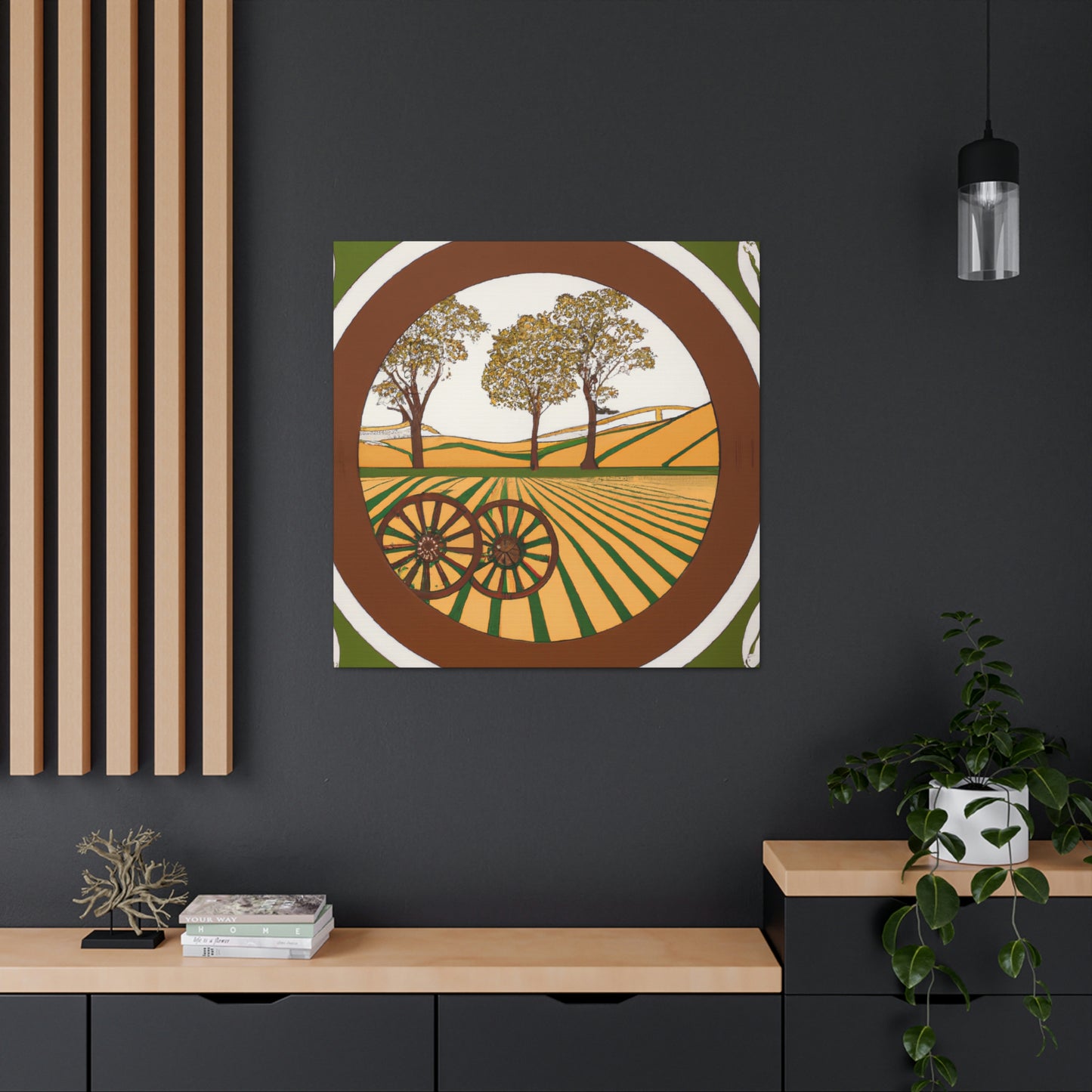 "Wagon Wheel: Deco Shine" - Canvas