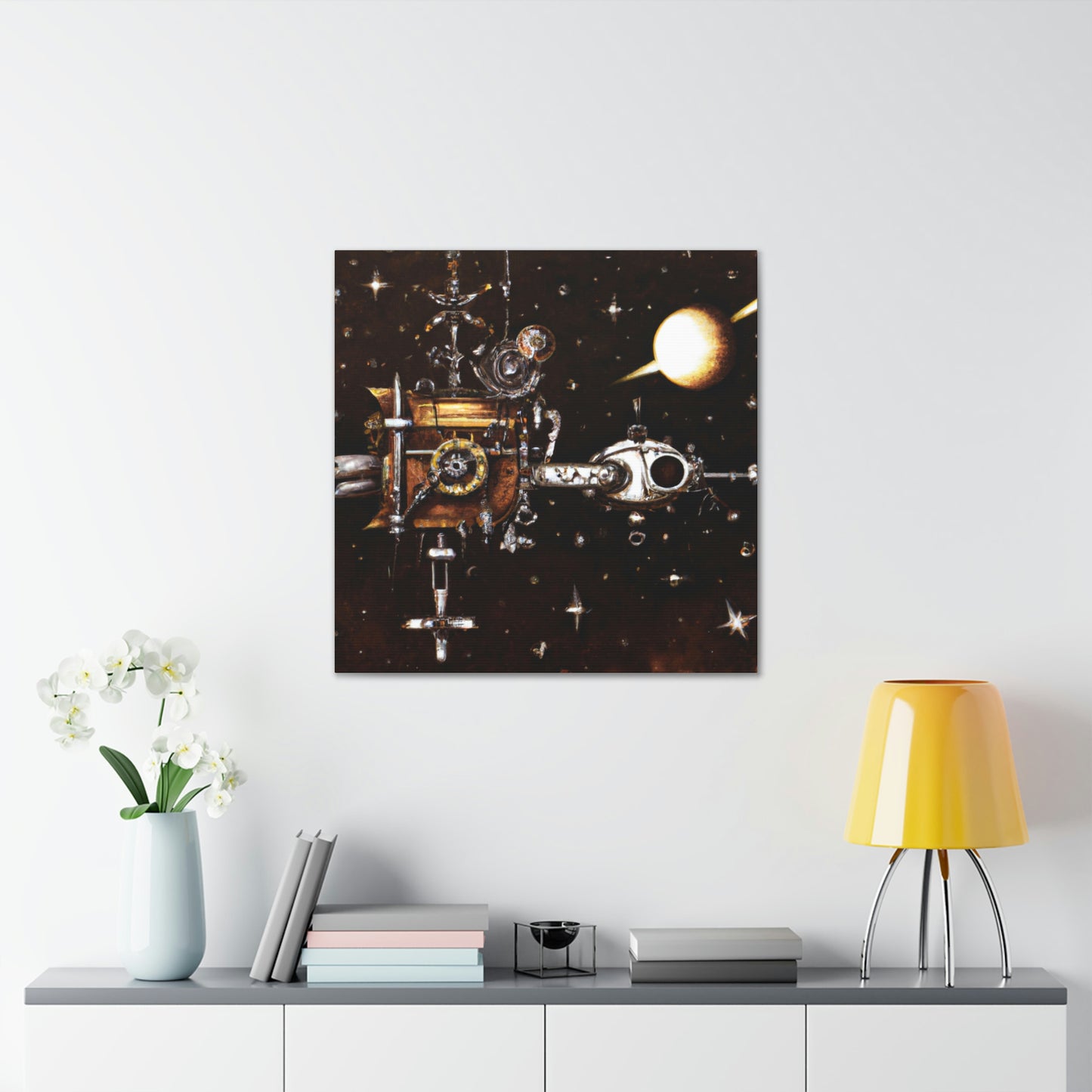 Satellite in Steampunk Times - Canvas