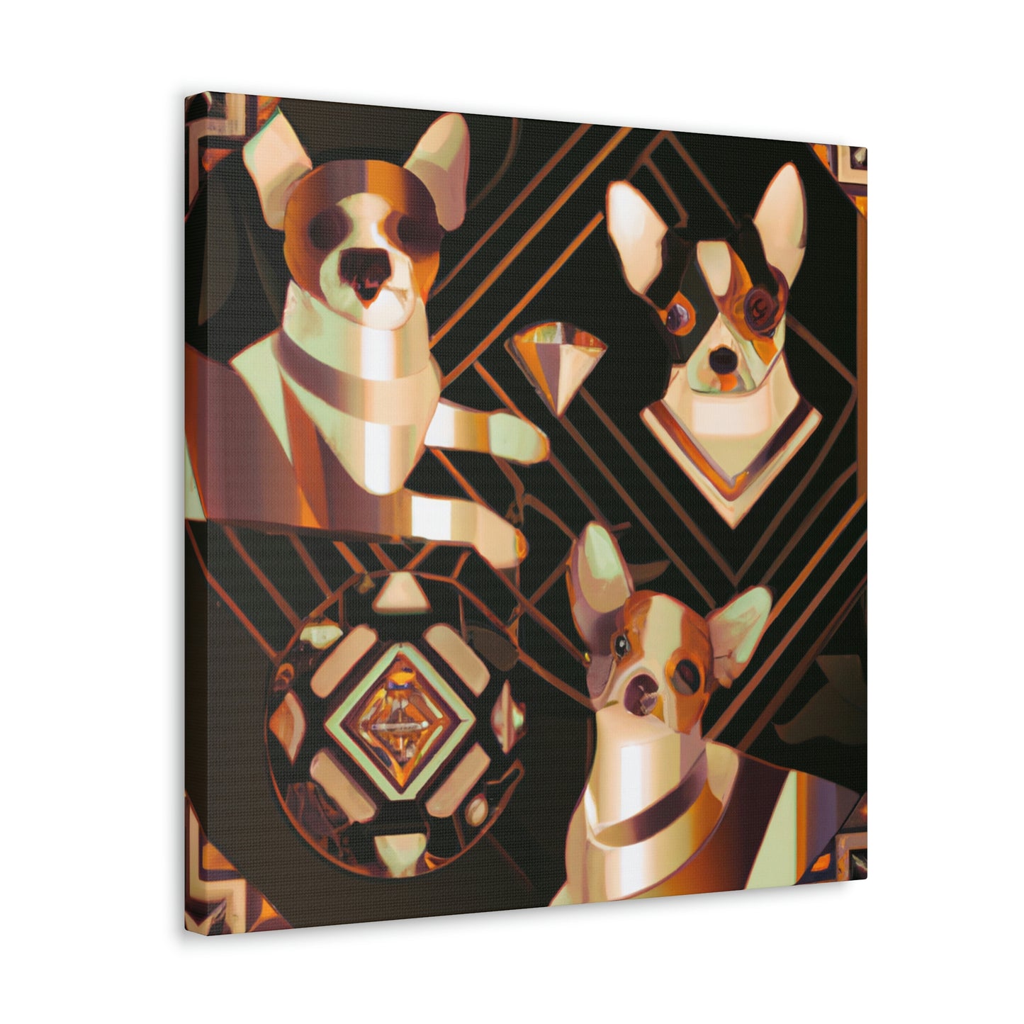 "Chihuahua's Deco Dance" - Canvas