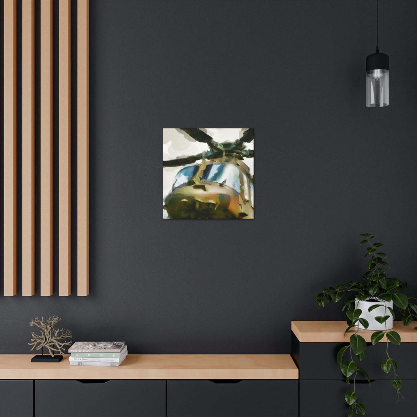 Helicopter in Flight - Canvas