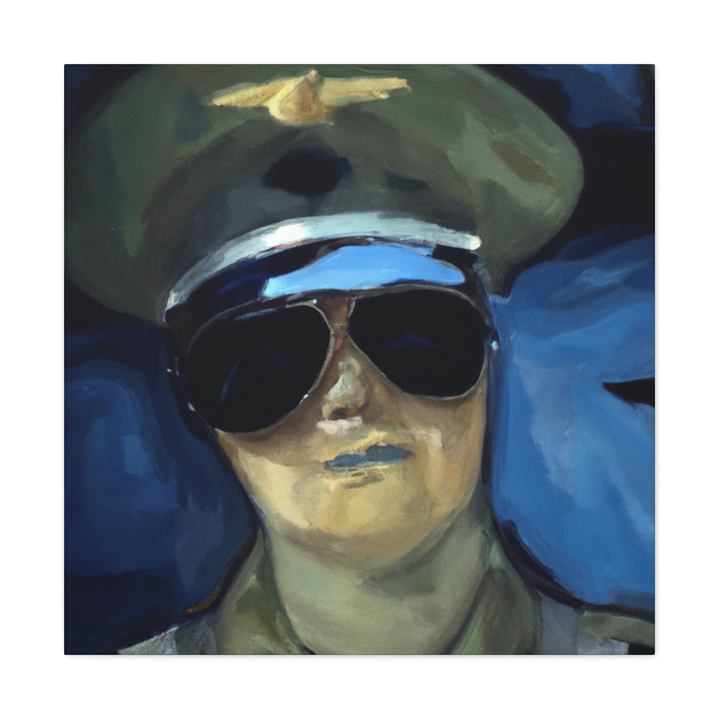 Navy Pilot Expressionism - Canvas