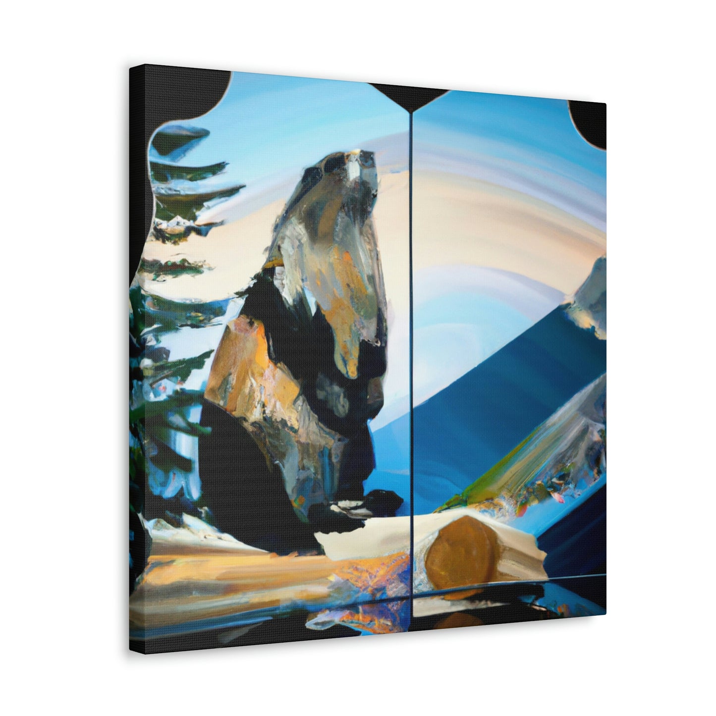 Marmot in Moonlight Glow - Canvas