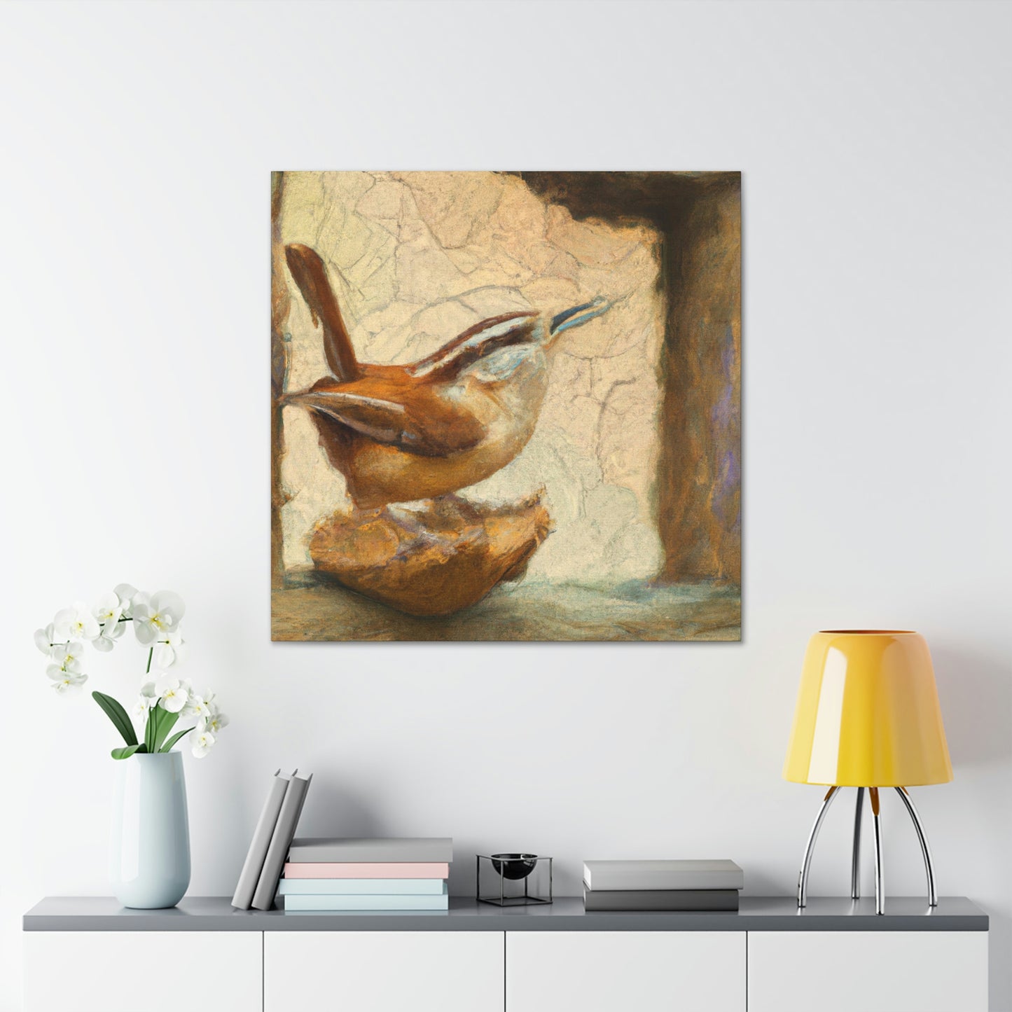 Singing Wren in Expressionism - Canvas