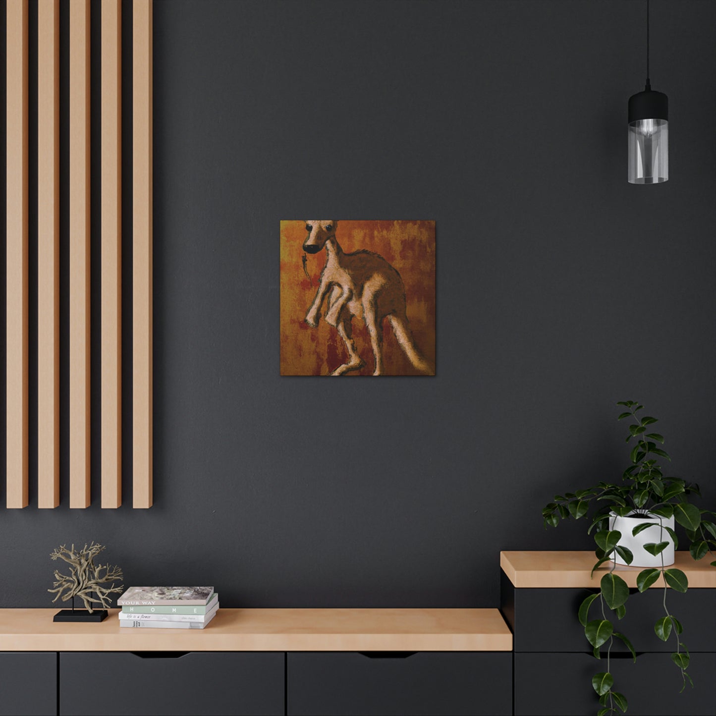 Kangaroo in Moonlight - Canvas