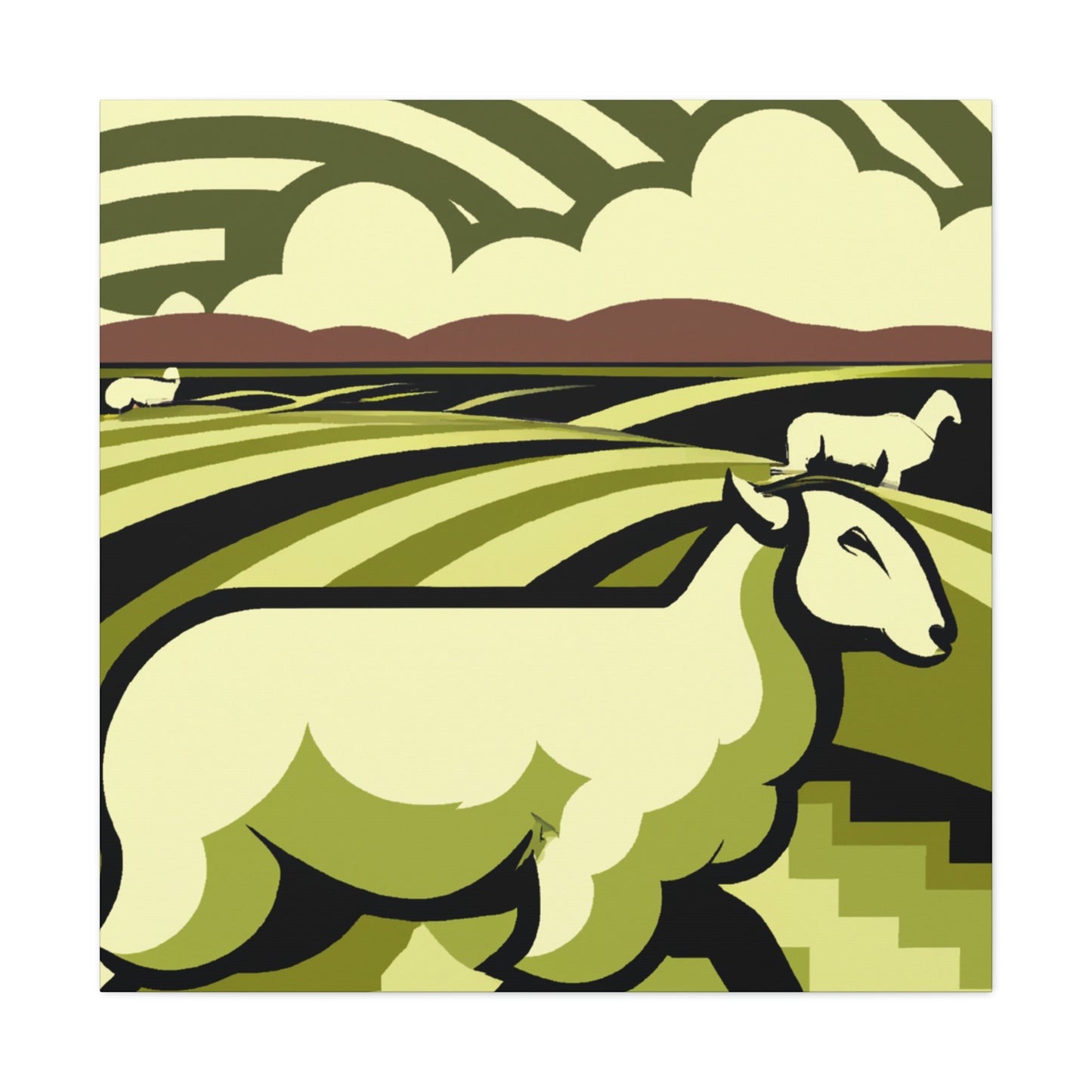 Sheep in Splendor. - Canvas