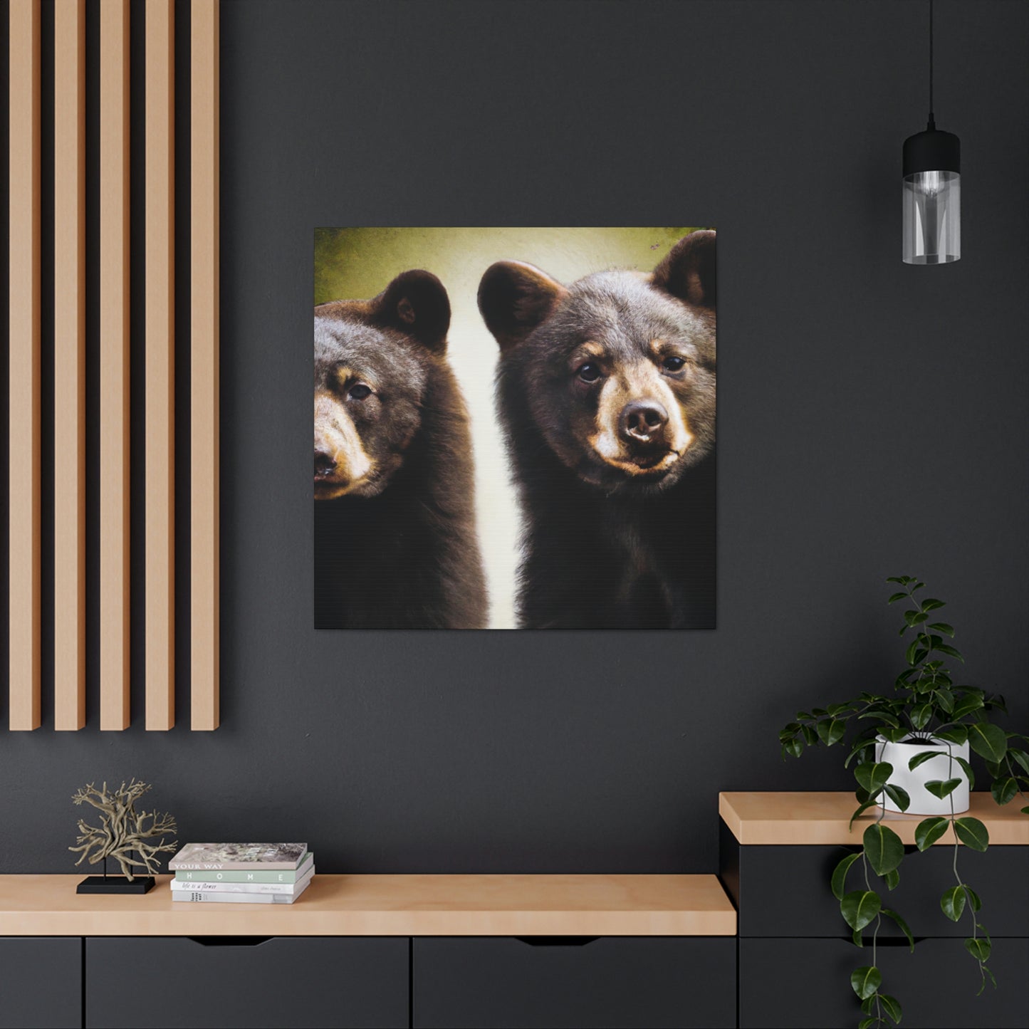 "Black Bears in Nature" - Canvas