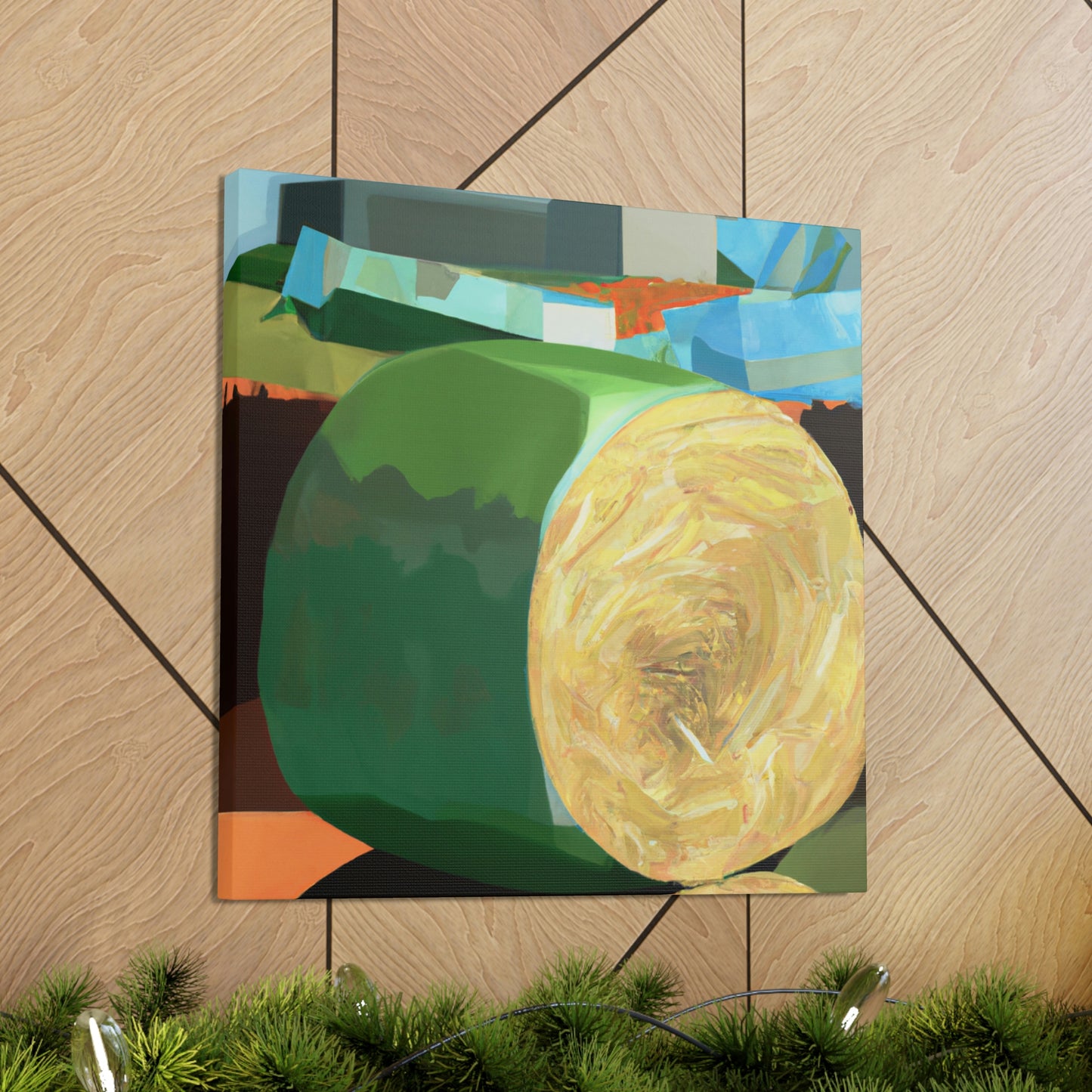 "Hay Bales in Deco". - Canvas