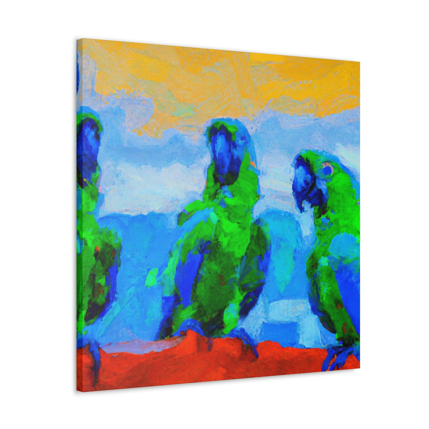 "Parrots Tinged with Passion" - Canvas