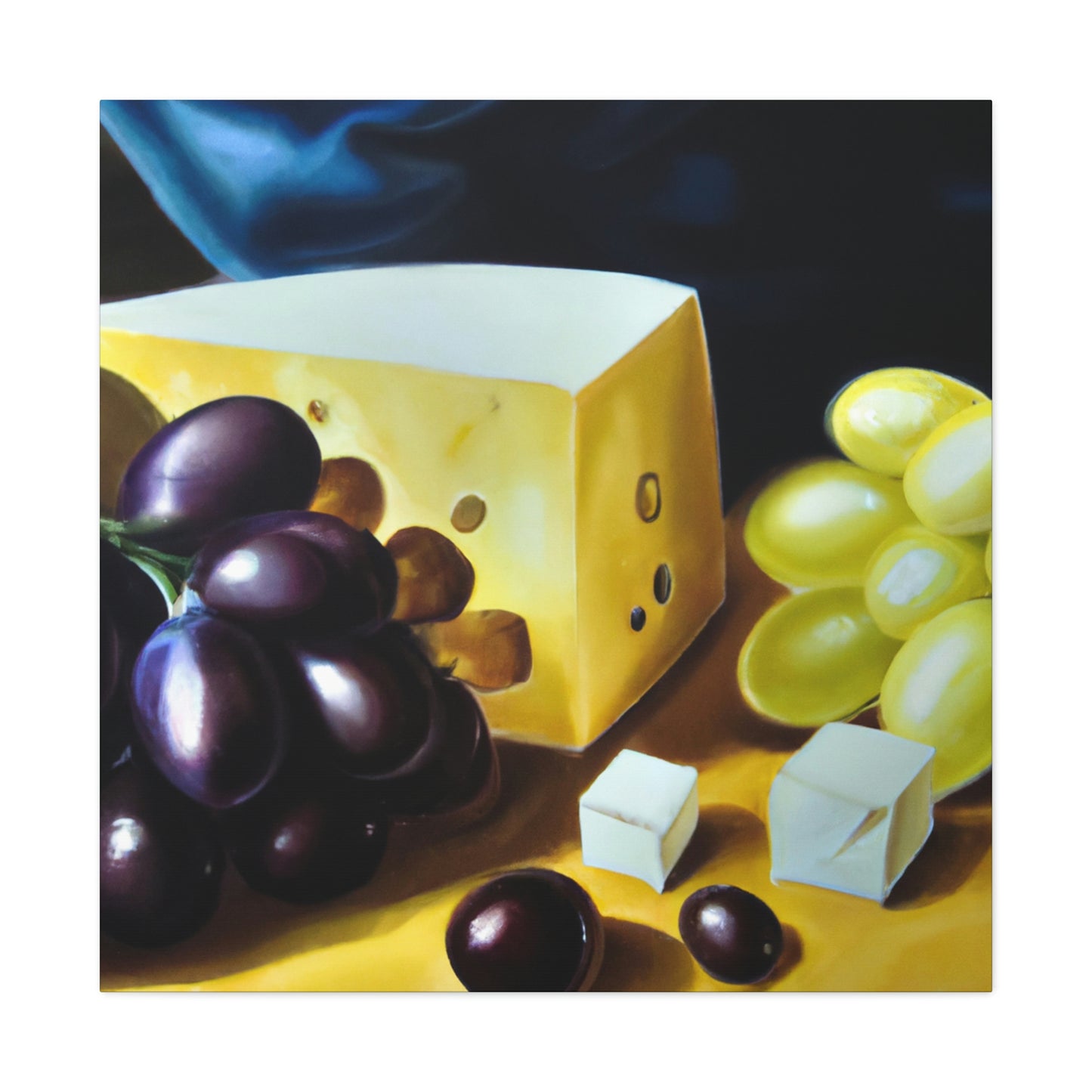 Cheese and Grapes Tapestry - Canvas