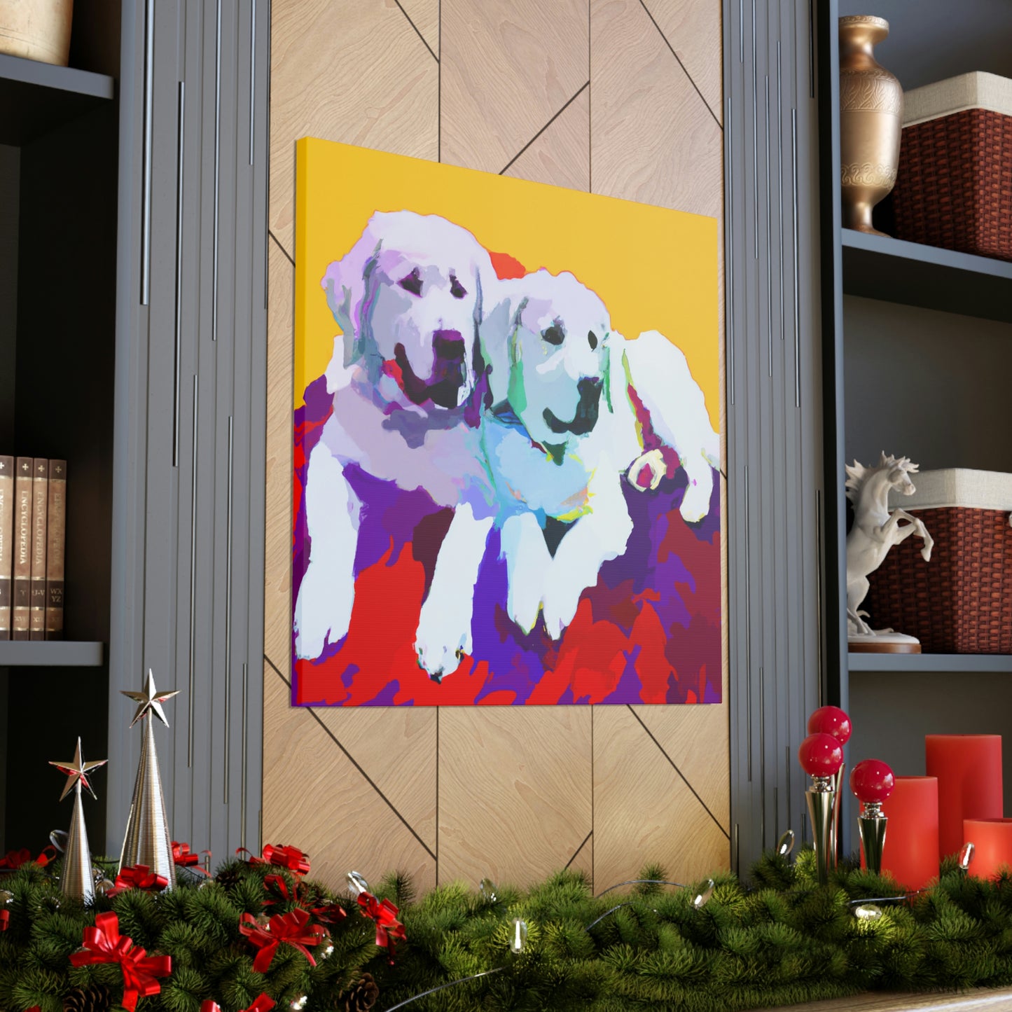 "Great Pyrenees Snowscape" - Canvas