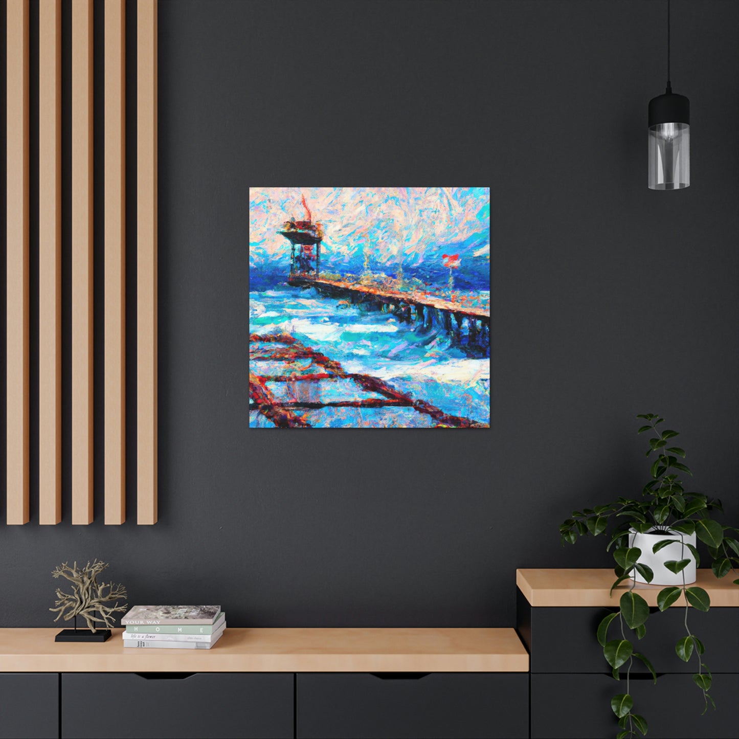 Pier Over Reflection. - Canvas