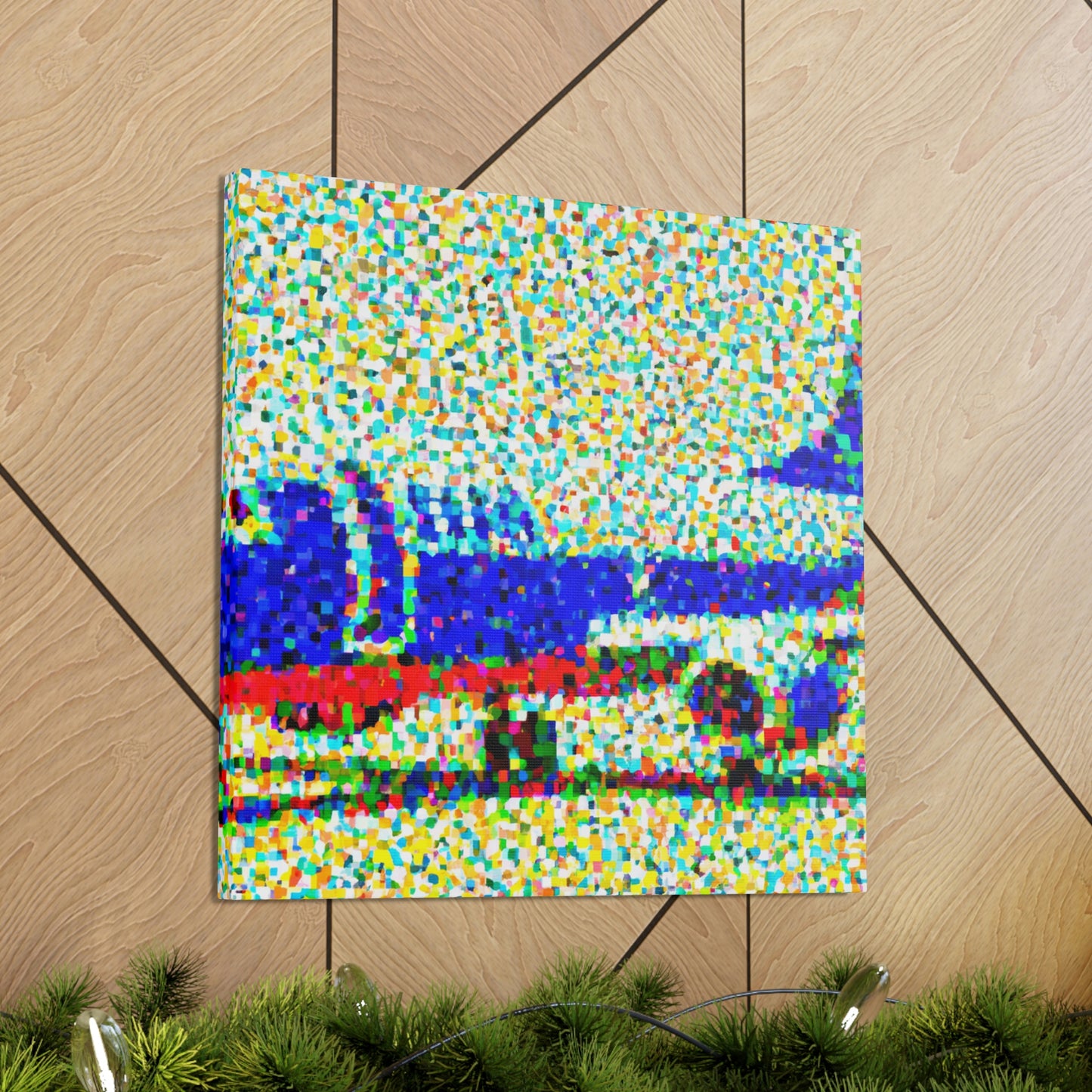 "Aerial Plane Pointillism" - Canvas