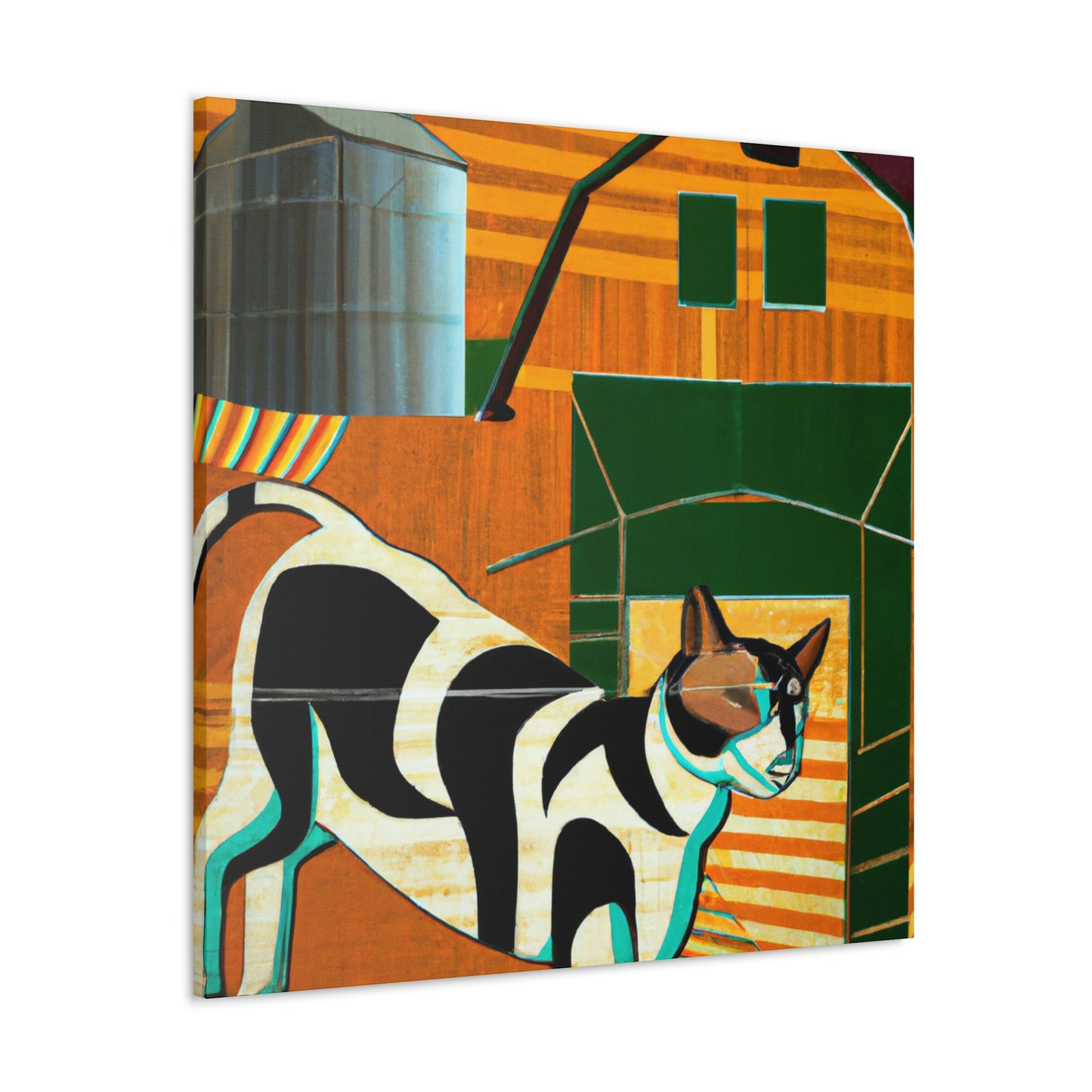 "Barn Cat Art Deco" - Canvas