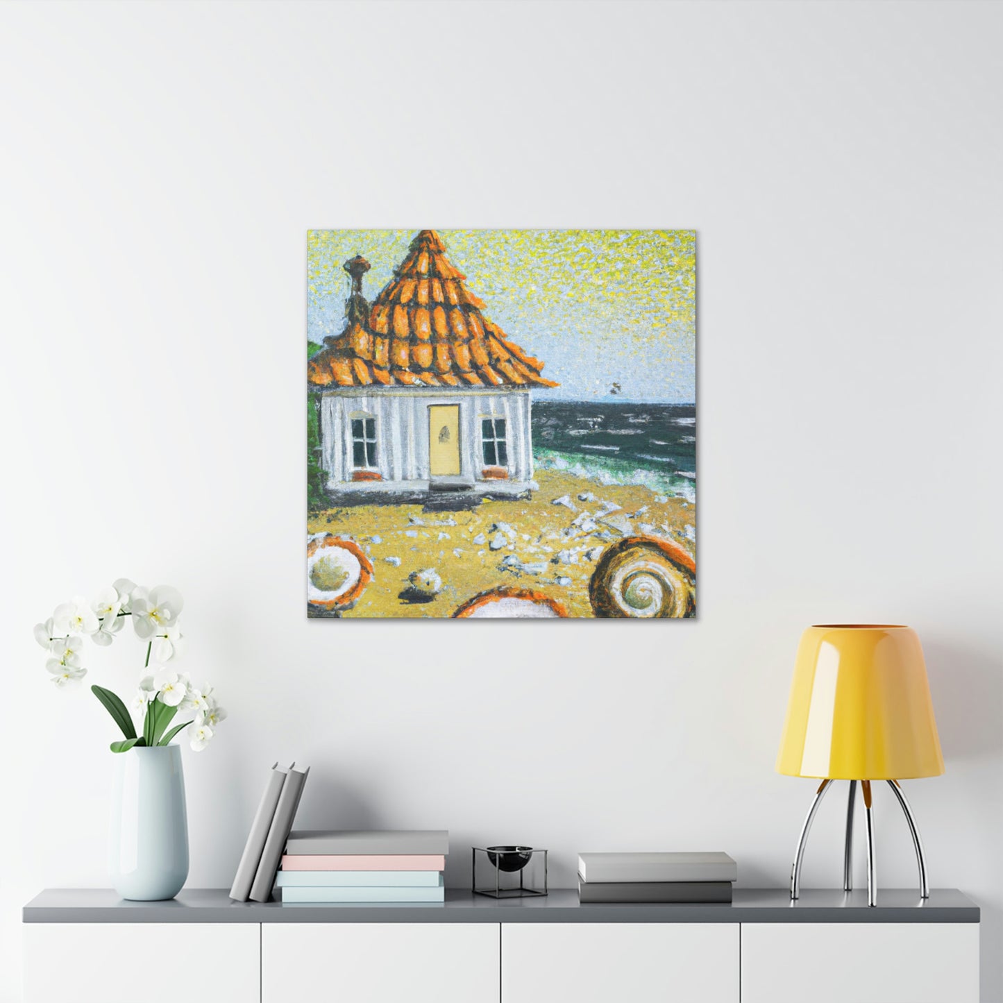 "Beach Hut in Baroque" - Canvas