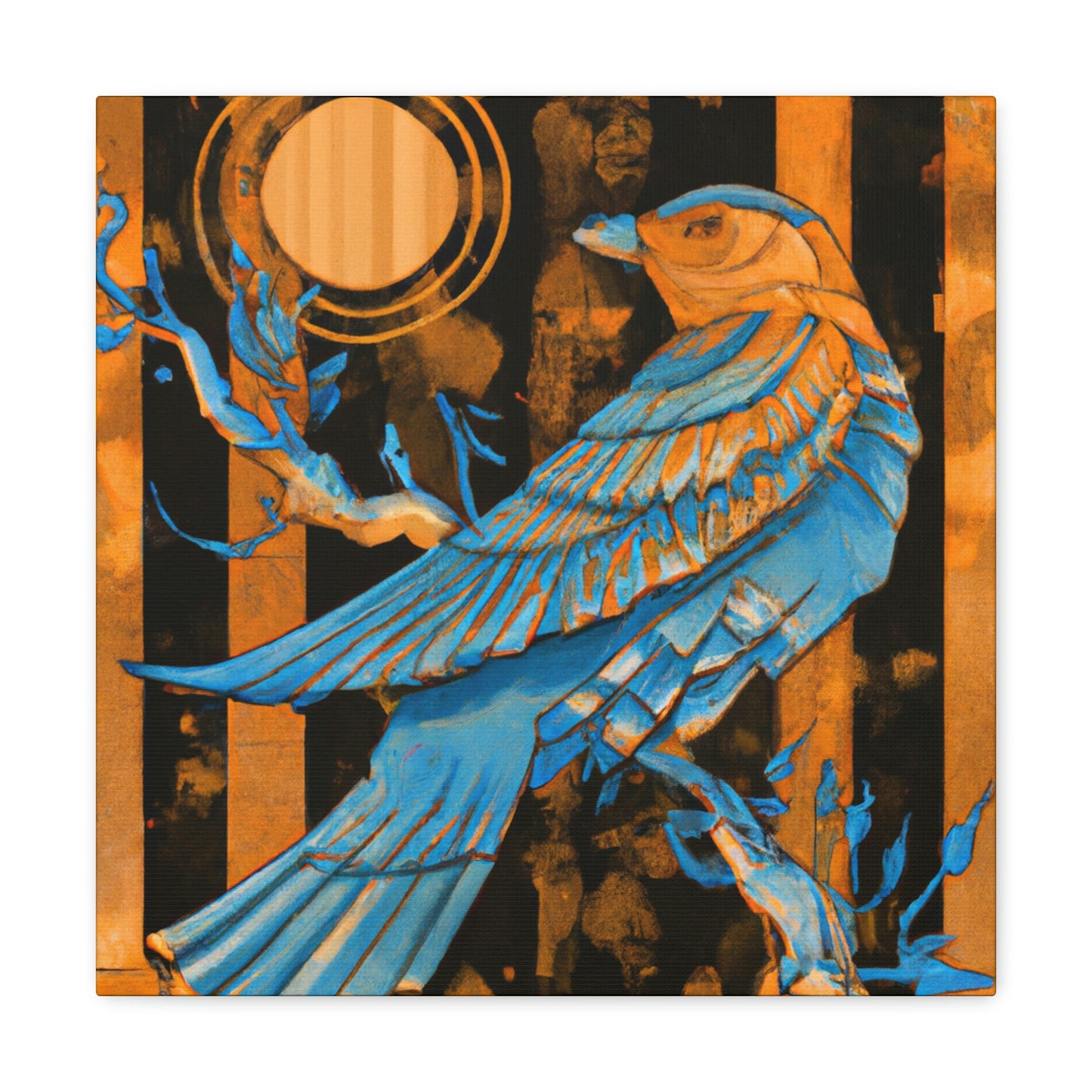 "Bluebird's Art Deco Dream" - Canvas