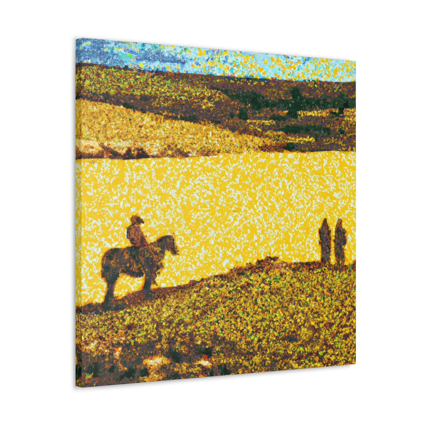 "Ranching in Pointillism" - Canvas