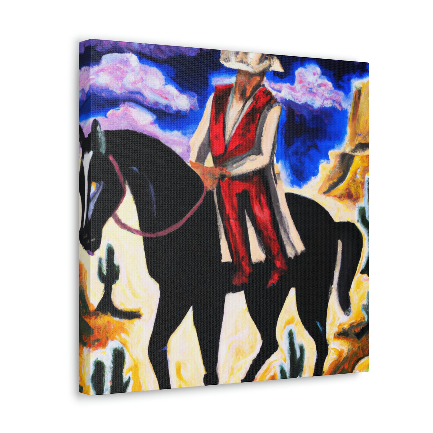 Wandering Cowboy Sunset - Canvas