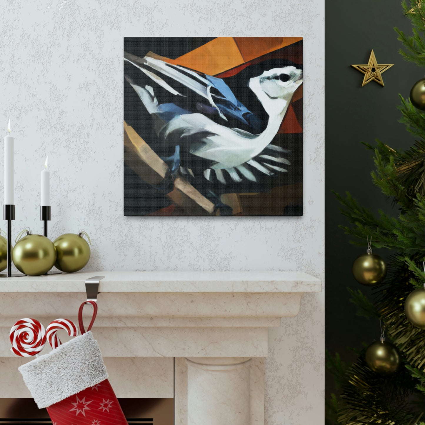 "Nuthatch in Art Deco" - Canvas