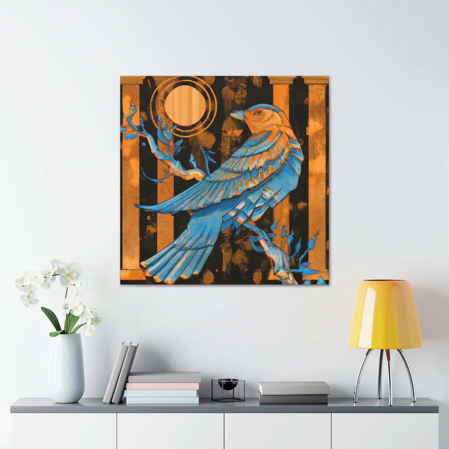 "Bluebird's Art Deco Dream" - Canvas