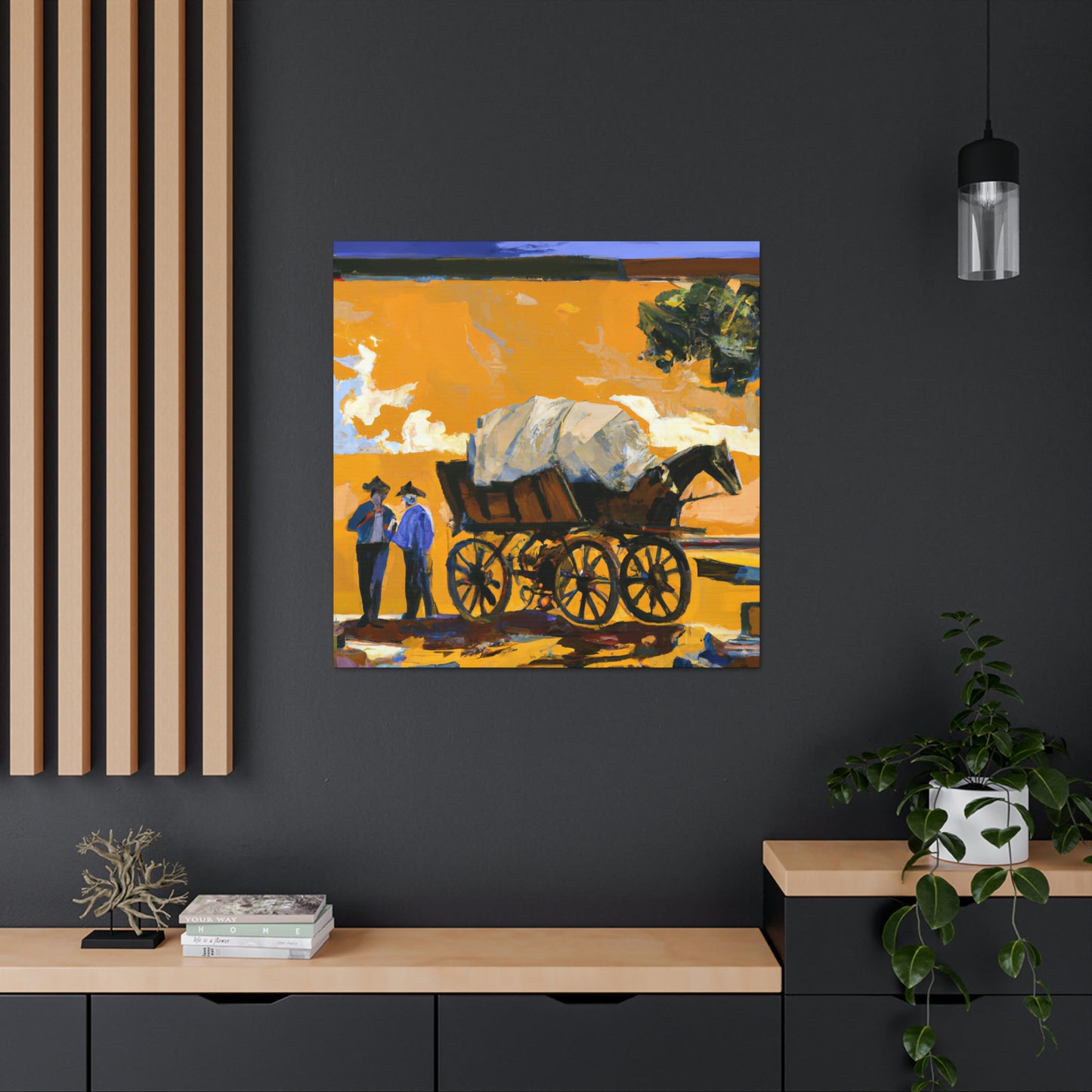 Wagon in Moonlight. - Canvas