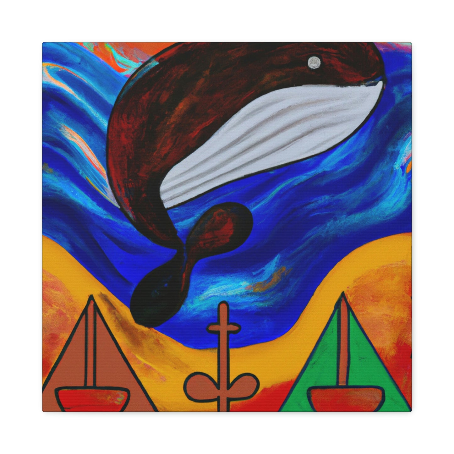 Whales in Blue Skies - Canvas