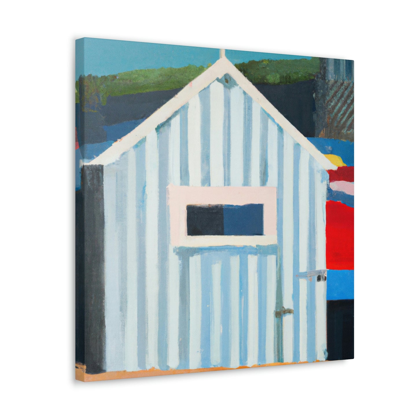 "Beach Hut Majesty 1940s" - Canvas