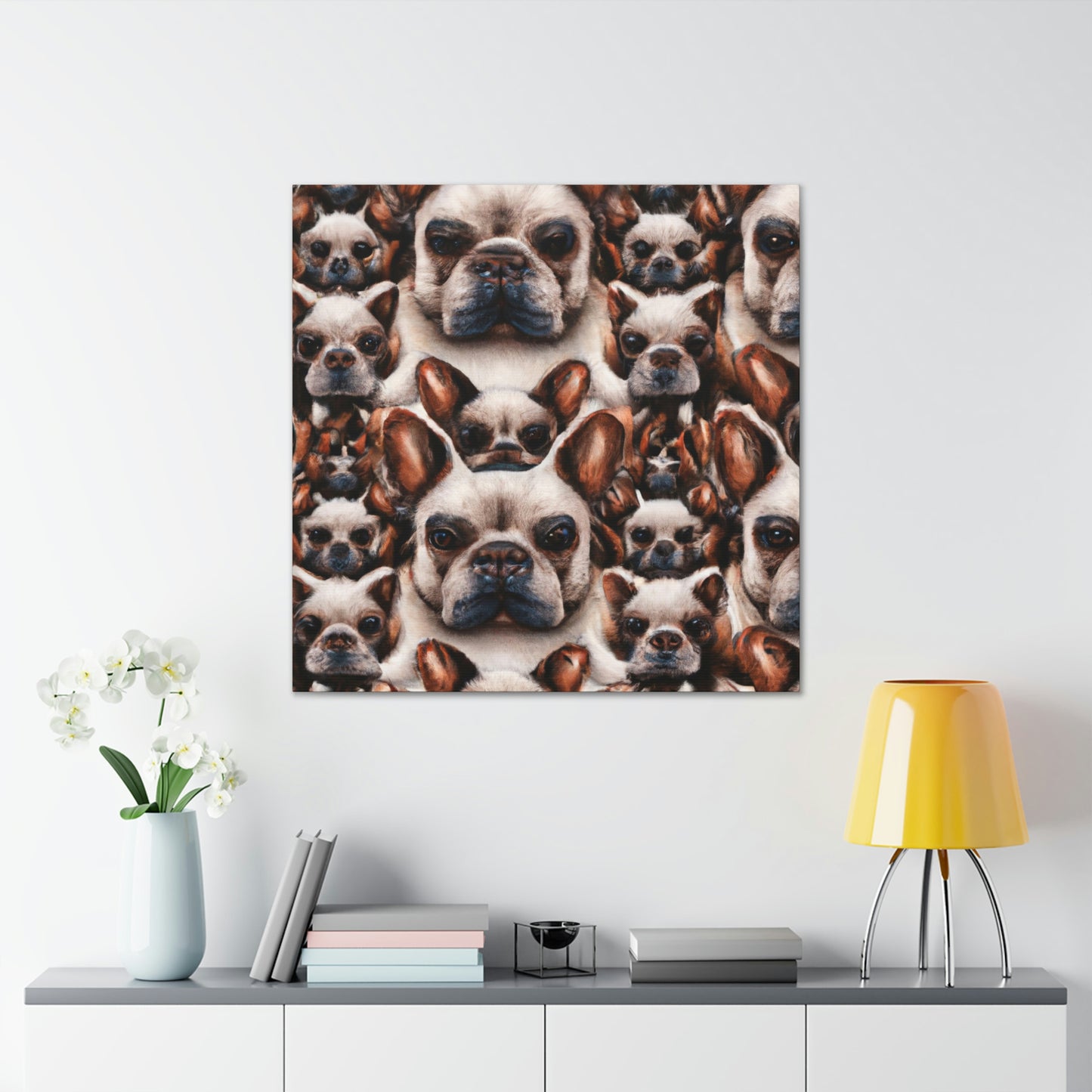 "Surreal French Bulldog Pose" - Canvas