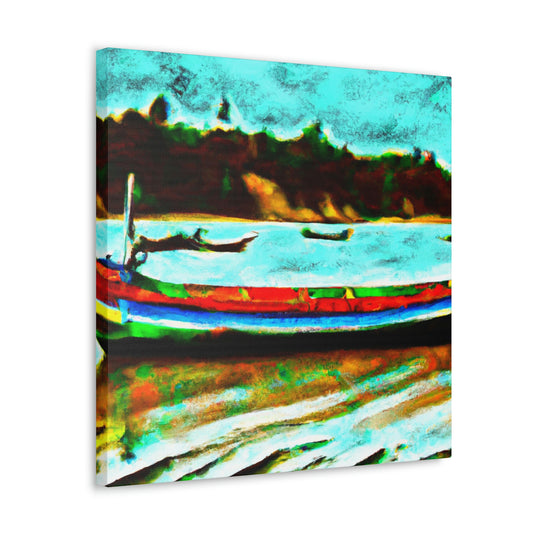 "Sunlit Sailboat Journey" - Canvas