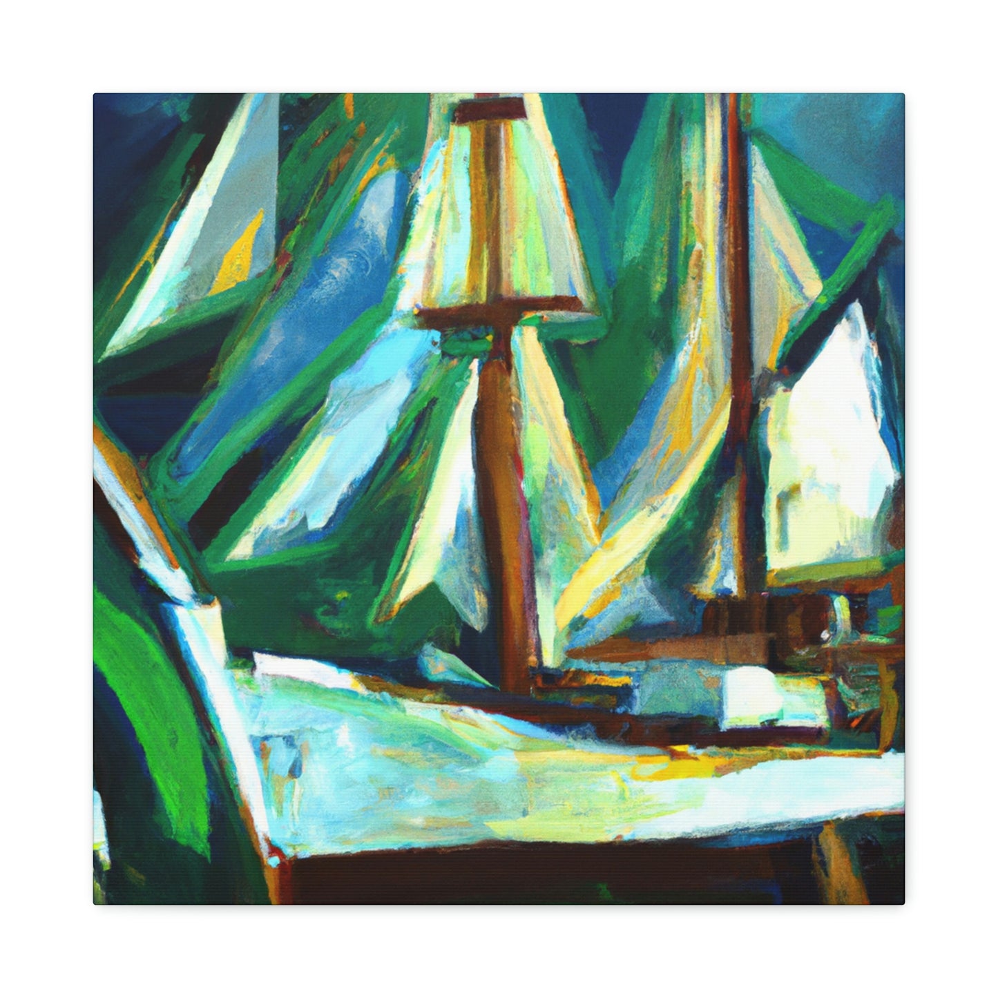 Boat on Blue Sea - Canvas