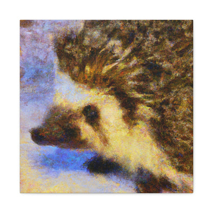 "Hedgehog among Flowers." - Canvas