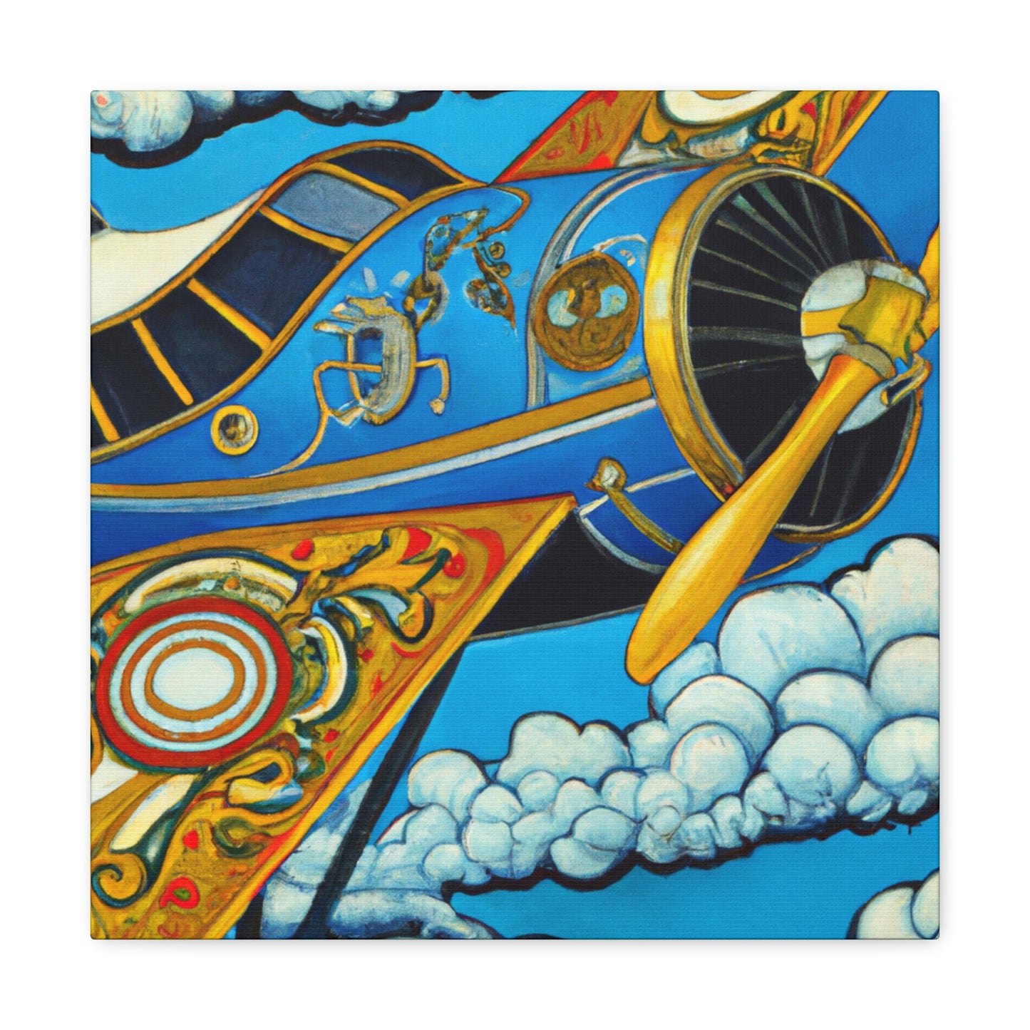 "Vintage Plane Symphony" - Canvas