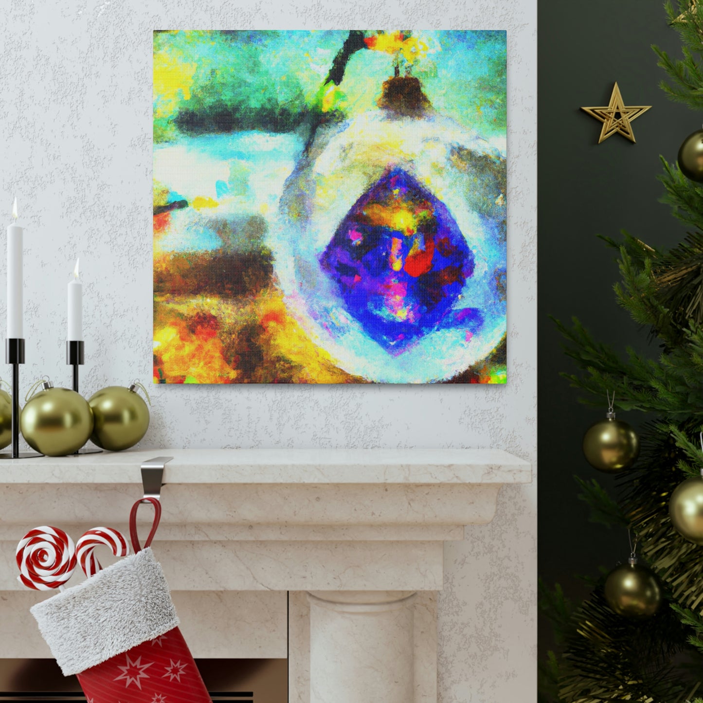 "Glimmering Christmas Ornament" - Canvas