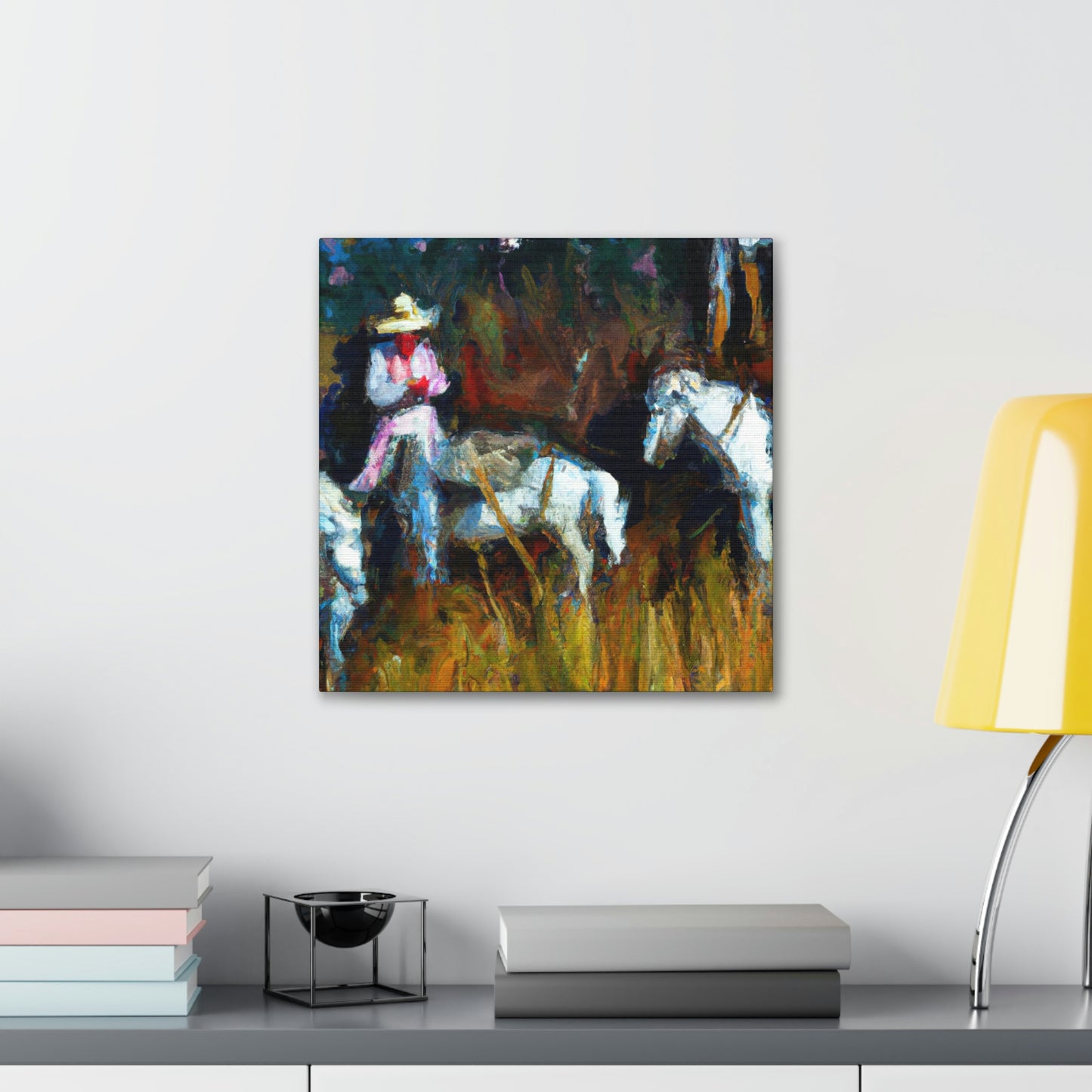 "Grazing Horses, Expression" - Canvas