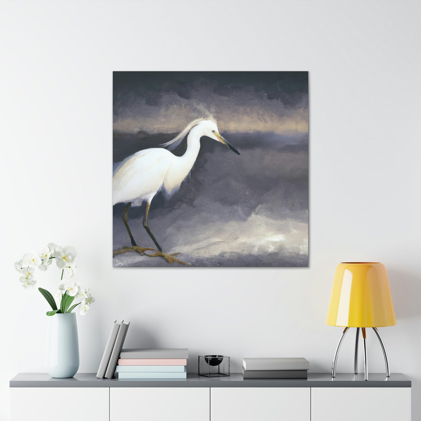 "Whiteness of Egret Winter" - Canvas