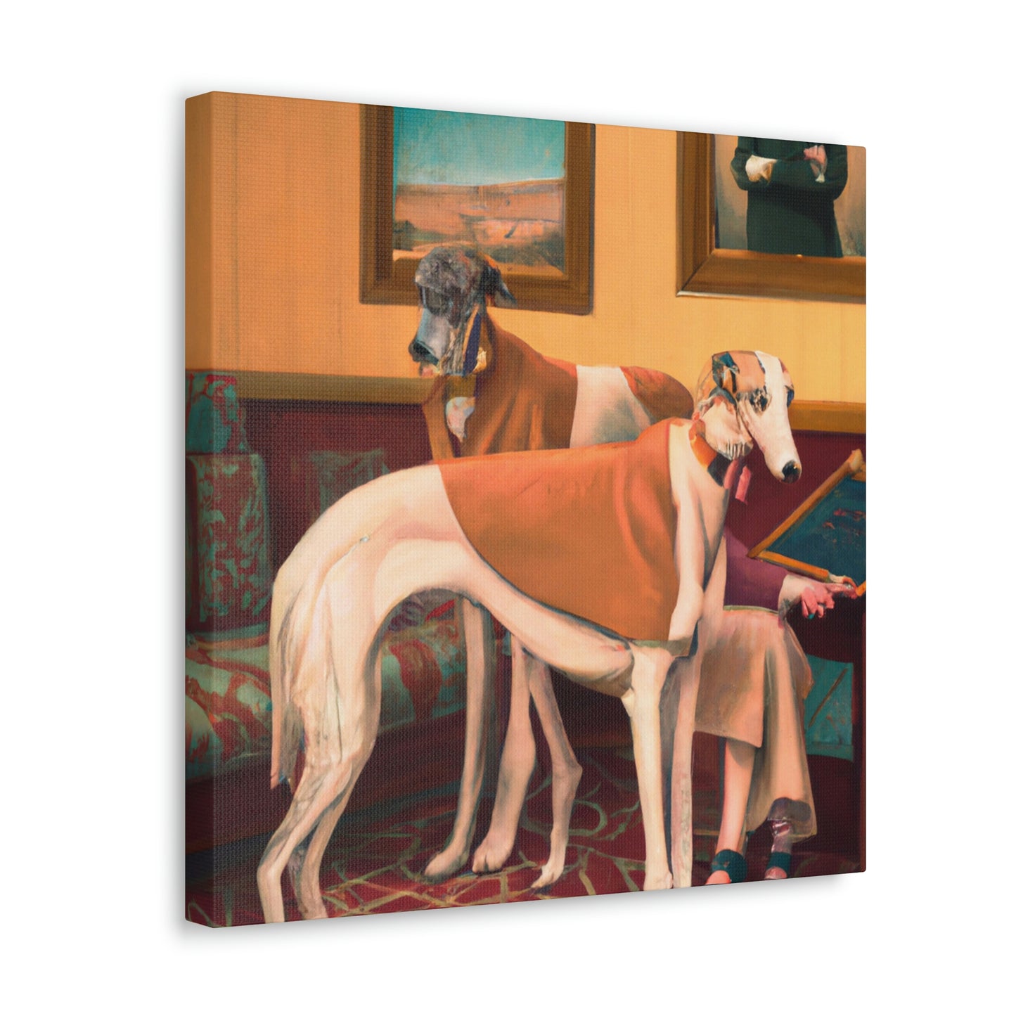 Greyhound in Moonlight. - Canvas